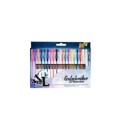 POCHET 20 STYLOS GEL PEN ASS