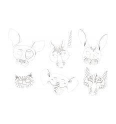 LOT 6 MASQUES ANIMAUX CARTON 2