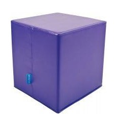 POUF CARRE PVC VIOLET