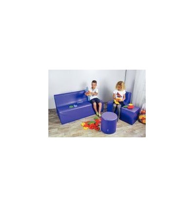 POUF CARRE PVC VIOLET