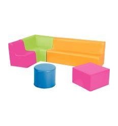 POUF ROND PVC DIAM.30CM BLEU 2