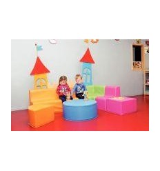 POUF CARRE PVC 40X40X25 FUCHS