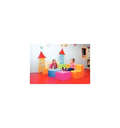 POUF CARRE PVC 40X40X25 FUCHS