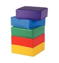 SET5POUF CARRE 30X30X10CM ASS