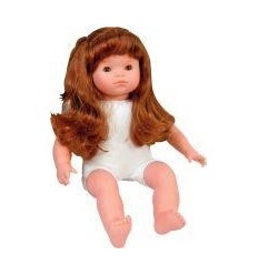 POUPE 40CM EURO COR TISSU+CHEV