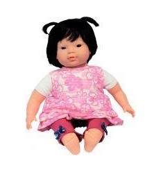 POUPE 40CM ASIE COR TISSU+CHEV