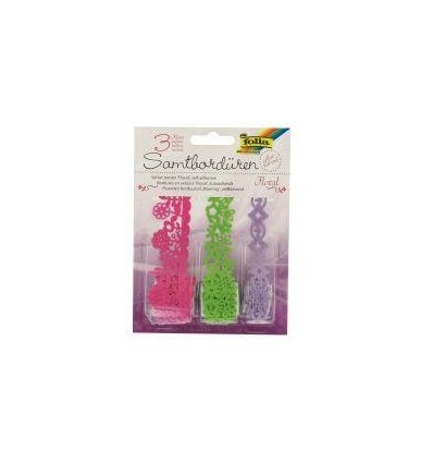 LOT 3RL RUBAN VELOURS ADH FLEU