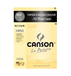 POCH 8F MI-TEINTE A3 160G NOIR