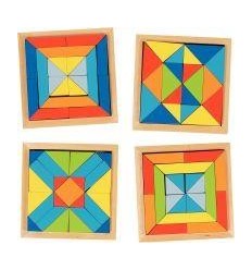 CRT 4 PLATEAUX MOSAIQUE BOIS