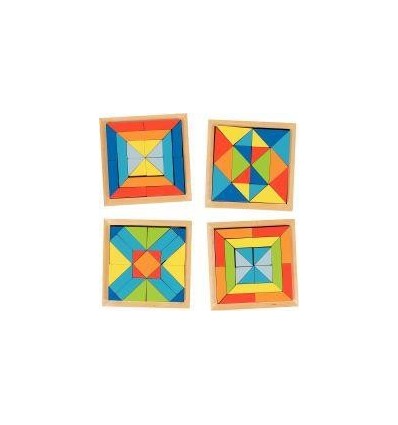 CRT 4 PLATEAUX MOSAIQUE BOIS