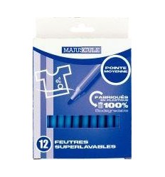 POCH 12FEUTRES MAJU PM BLEU CL