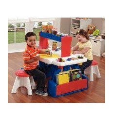 BUREAU DOUBLE + 2 TABOURETS 2