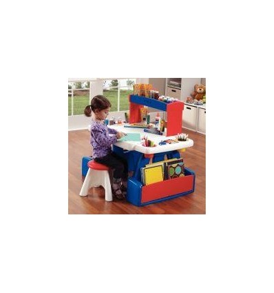 BUREAU DOUBLE + 2 TABOURETS