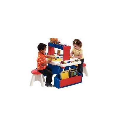 BUREAU DOUBLE + 2 TABOURETS