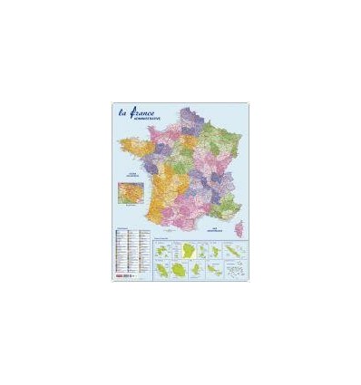 CARTE SOUPLE MURALE FRANCE DPT