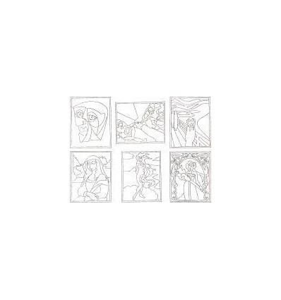 LOT6CARTES SABL ART 19.8X16CM