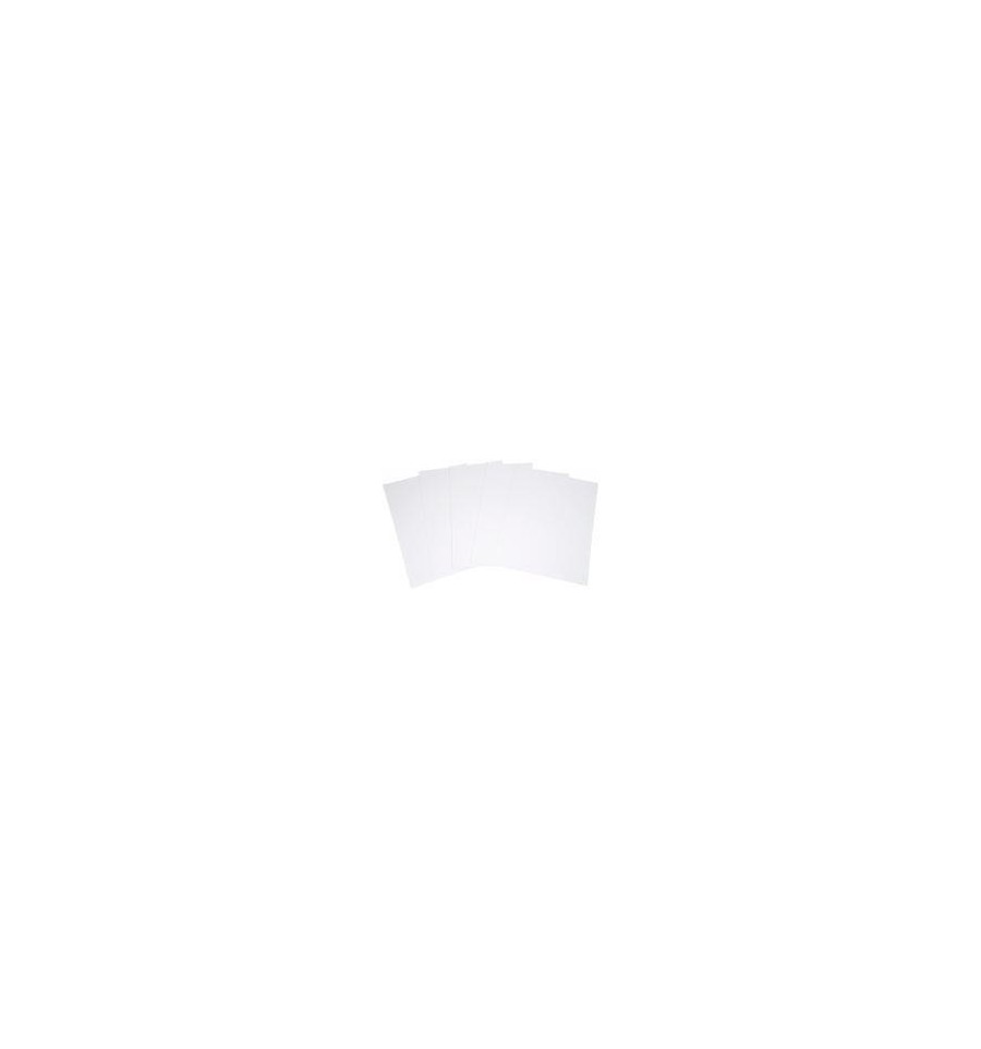 Paquet de 5 feuilles de carton épais, 2 côtés blancs, format 50 x 65 cm,  1005 g épaisseur 1,5 mm