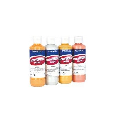 LOT 4 FL 250ML ACRYL METAL ASS