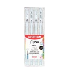 POCH 4 STYLOS GEL SIGNO BLANC