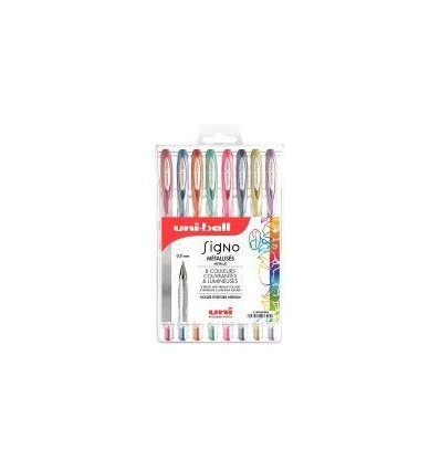 POCH 8STYLOS GEL SIGNO PAILLET