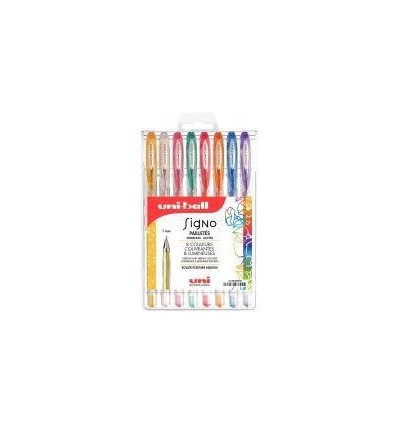 POCH 8STYLOS GEL SIGNO METALIS