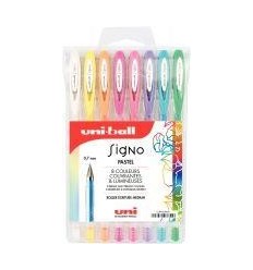 POCH 8STYLOS GEL SIGNO PASTELS