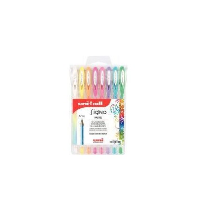 POCH 8STYLOS GEL SIGNO PASTELS