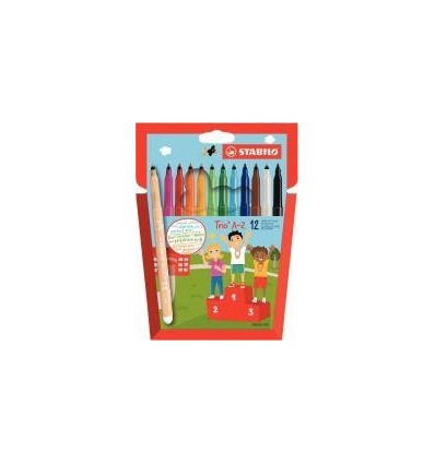 POCH 12 FEUTRES TRIO AZ ASS