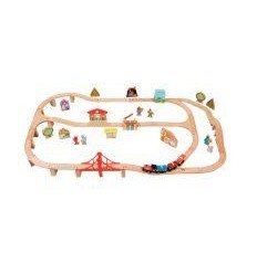 CIRCUIT TRAIN EN BOIS 132 PCS