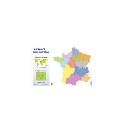 CARTE FRANCE ADMINISTR 120X80