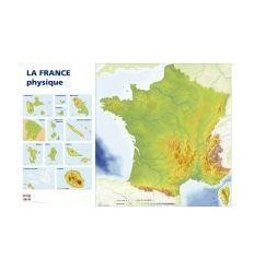 CARTE FRANCE PHYSIQUE 120X80
