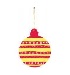 LOT 4 BOULES NOEL BOIS DIA11CM 2