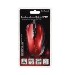 SOURIS OPTIQUE FILAIRE ROUGE