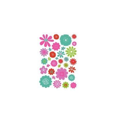 POCH 600 GOMMETTES FLEURS ASS