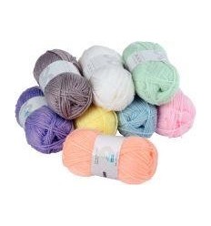 LOT 8PELOTES LAINE PASTEL 50G 2