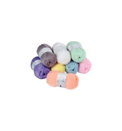 LOT 8PELOTES LAINE PASTEL 50G
