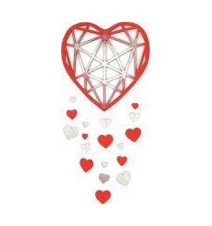 GRAND COEUR ORIGAMI BOIS 20CM 2