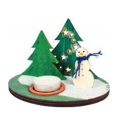 BOUGEOIR SCENE DE NOEL BOIS