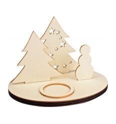 BOUGEOIR SCENE DE NOEL BOIS 2