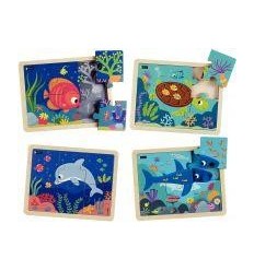 LOT 4 PUZZ ANIMAUX DE LA MER 2