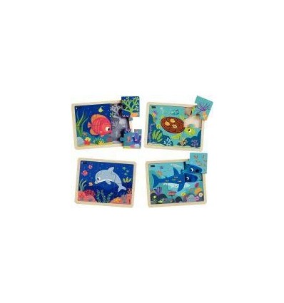 LOT 4 PUZZ ANIMAUX DE LA MER