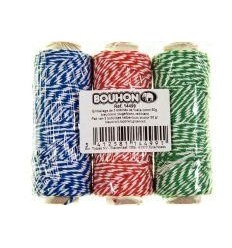 LOT3BOBINE COTON 50M BICOLORE
