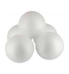 LOT 5 BOULE STYROPOR DIA10CM 2