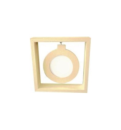 CADRE PHOTO ROND SUSPENDU BOIS