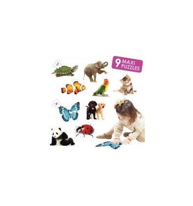 BTE 9MAXI PUZZ CONTOUR ANIMAUX